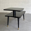 Mid Century Modern Cerused Mahogany Stepped Side Table