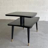 Mid Century Modern Cerused Mahogany Stepped Side Table