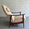 Danish Modern High Back Teak Recliner Lounge Chair by Arnt Lande