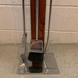 Italian Modernist Chrome And Rosewood Fireplace Tool Set