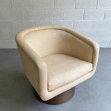 Brass Swivel Club Chair By Leon Rosen For Pace