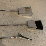 Italian Modernist Chrome And Rosewood Fireplace Tool Set
