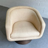 Brass Swivel Club Chair By Leon Rosen For Pace