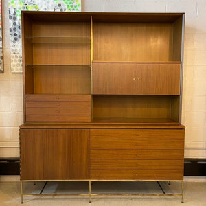 Paul McCobb, Irwin Collection For Calvin Wall Unit Hutch Credenza