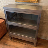 Industrial Brushed Steel 2 Stack Barrister Book Case By Globe Wernicke