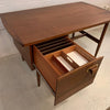Mid Century Modern Walnut and Brass Desk By Jens Risom