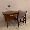Mid Century Modern Walnut and Brass Desk By Jens Risom