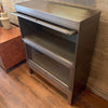 Industrial Brushed Steel 2 Stack Barrister Book Case By Globe Wernicke