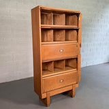 Industrial Oak Barrister Bookcase Document Cabinet