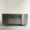 Industrial Brushed Steel Office Credenza Cabinet
