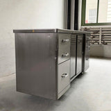 Industrial Brushed Steel Office Credenza Cabinet