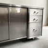 Industrial Brushed Steel Office Credenza Cabinet