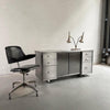 Industrial Brushed Steel Office Credenza Cabinet