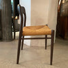 Niels Otto Møller Teak And Rush Dining Desk Side Chair