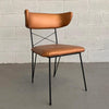 Mid Century Modern Upholstered Wrought Iron Side Chair