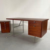 George Nelson Walnut Executive And Typewriter Desk Set