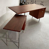 George Nelson Walnut Executive And Typewriter Desk Set