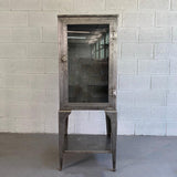 Industrial Brushed Steel Apothecary Display Cabinet