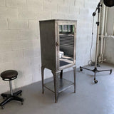 Industrial Brushed Steel Apothecary Display Cabinet