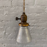 Petite Industrial Cut Glass Pendant Light