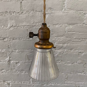 Petite Industrial Cut Glass Pendant Light