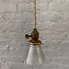 Petite Industrial Cut Glass Pendant Light