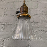 Petite Industrial Cut Glass Pendant Light