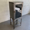 Industrial Brushed Steel Apothecary Display Cabinet