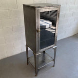 Industrial Brushed Steel Apothecary Display Cabinet