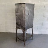 Industrial Brushed Steel Apothecary Display Cabinet