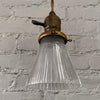 Petite Industrial Cut Glass Pendant Light