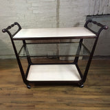 Regency Marble and Mahogany Serving Cart