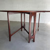 Mid Century Modern Round Teak Drop Leaf Dining Table