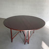 Mid Century Modern Round Teak Drop Leaf Dining Table