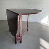 Mid Century Modern Round Teak Drop Leaf Dining Table