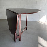 Mid Century Modern Round Teak Drop Leaf Dining Table