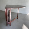 Mid Century Modern Round Teak Drop Leaf Dining Table