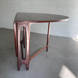 Mid Century Modern Round Teak Drop Leaf Dining Table