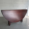 Mid Century Modern Round Teak Drop Leaf Dining Table