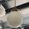 Early 20th Century Milk Glass Globe Library Pendant Light