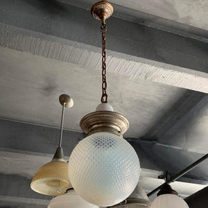 Early 20th Century Opaline Glass Globe Library Pendant