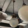 Early 20th Century Opaline Glass Globe Library Pendant