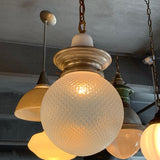 Early 20th Century Opaline Glass Globe Library Pendant