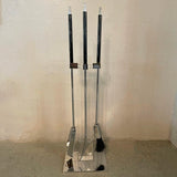 Modernist Lucite And Chrome Fireplace Tool Set By Albrizzi
