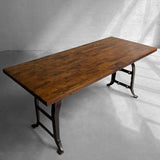 Industrial Maple Block Work Table Console