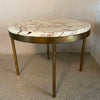 Mid Century Modern Round Marble And Bronze Side Table
