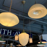 Art Deco Milk Glass Library Pendant Light
