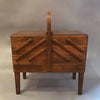 Expanding Teak Sewing Basket