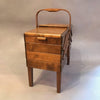 Expanding Teak Sewing Basket