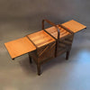 Expanding Teak Sewing Basket